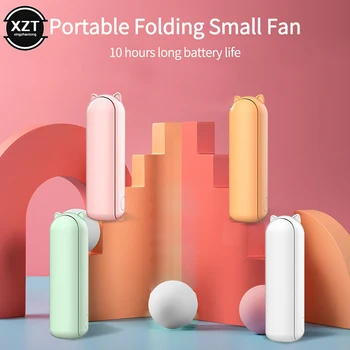 2023 여름 휴대용 미니 음소거 팬 2 In 1 USB 충전식 3 속도 접이식 전기 모바일 전원 공급 장치 2000 mA 홈 여행