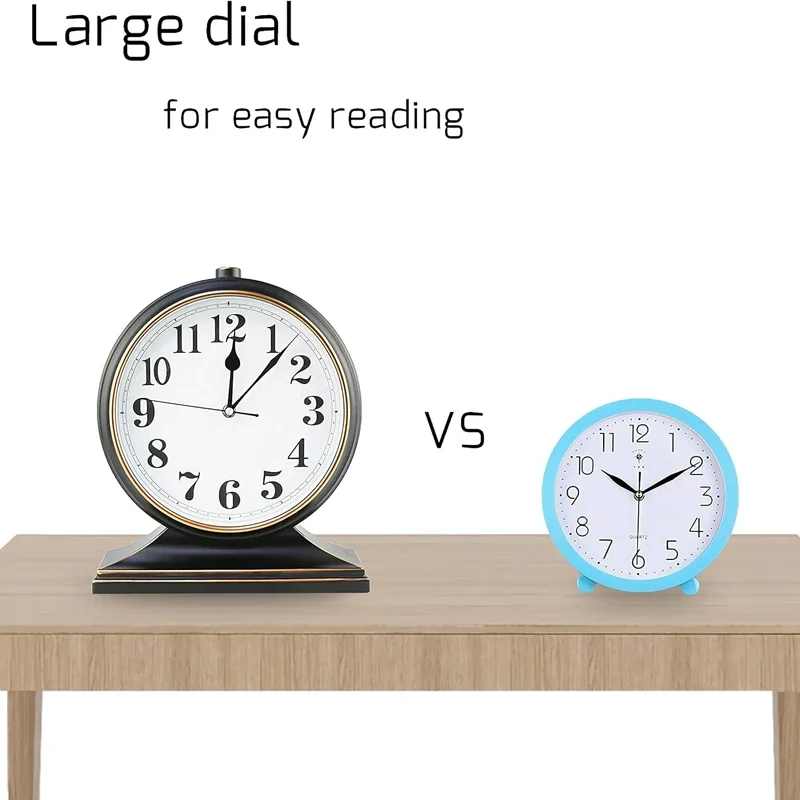European Retro Desk Clock 10" Creative Home Silent Desk Clock Living Room Bedroom Desktop Ornaments