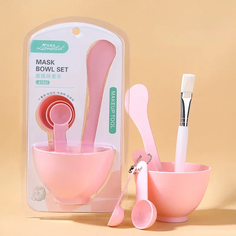 Pink DIY Facial Mask Mixing Bowl & Beauty Tools Set – 9-Piece Face Care Kit