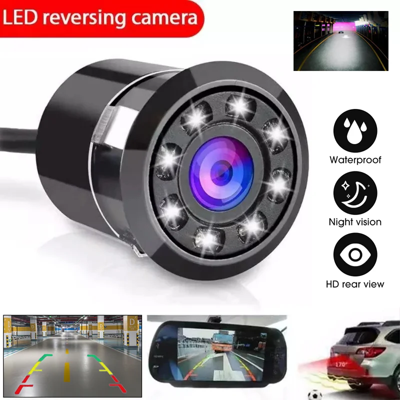 

8 LED Car Reverse Parking Camera Rear View Cam Kit Night Vision Waterproof Vehicle Camera Car Reversing Cameras