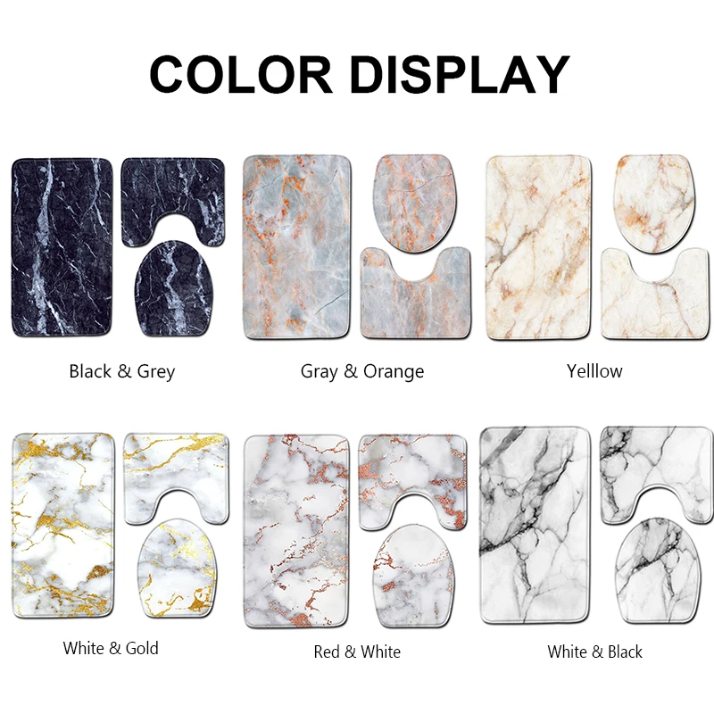 Toilet Mat 3 Piece Flannel Carpet Bathroom Floor Pat Mat Foot Toilet Seat Cover Non-slip Absorbent Quick Drying Thick Bath