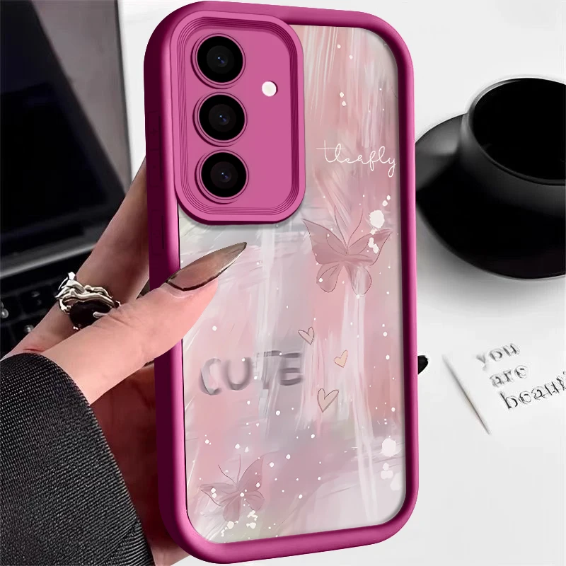 Pink Gradient Butterfly TPU Phone Case Cover