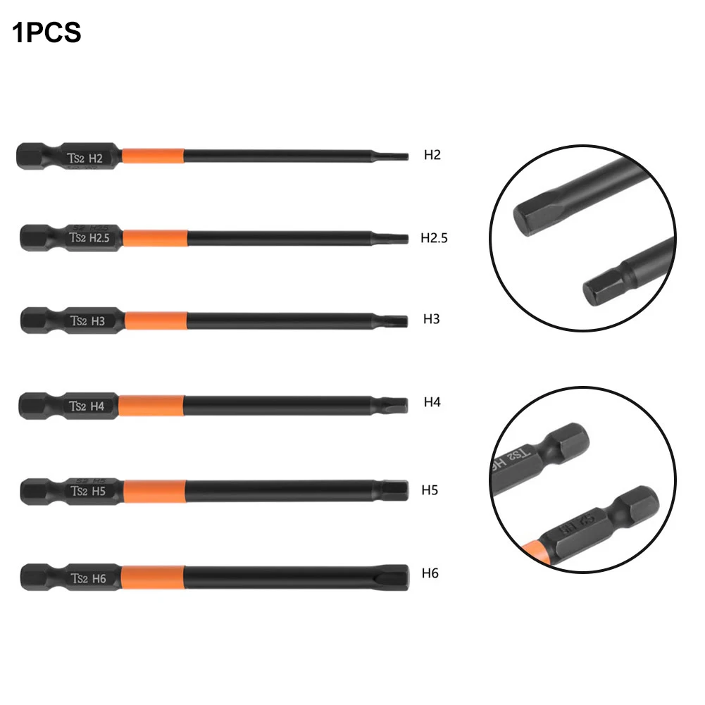 1 Pc Hex Kopf Bohrer Elektrische Schlüssel Schraubendreher Bit 100mm Metrische H2 H2,5 H3 H4 H5 H6 für Bohrmaschine Werkzeug Zubehör – Detail 2