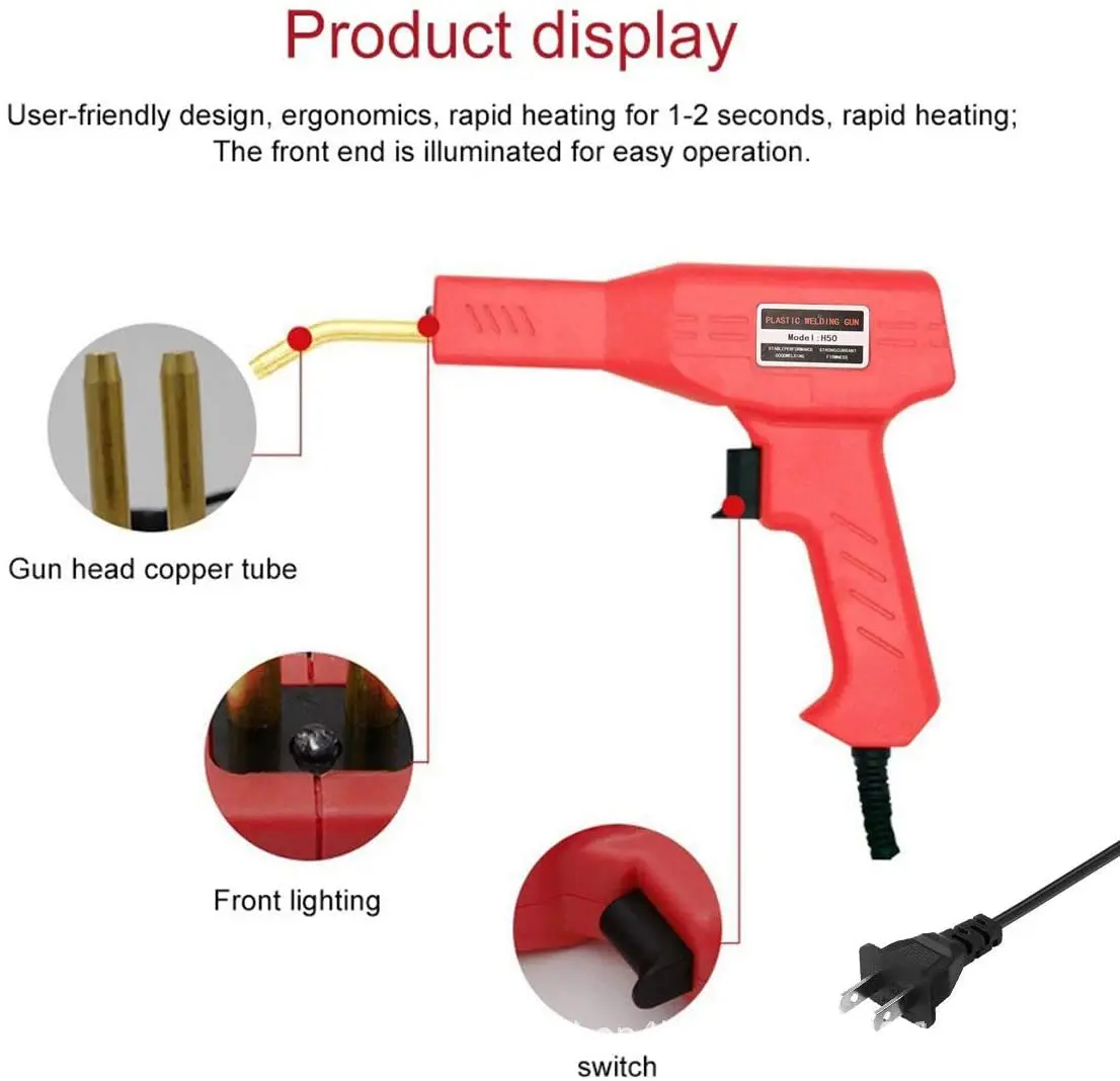 Universal Plug Welder Gun and Hot Stapler for Plastic Repair and Car Bumper Restoration