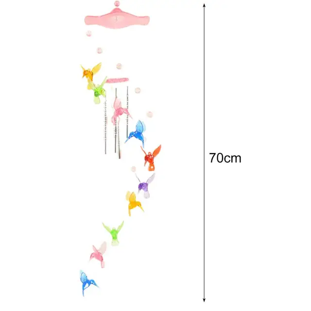 Szerencsés Zümmögő Madárszél Csengő Színes Mobil Műanyag Szélnövények Kolibri Kerti Dísz Otthoni Dekoráció - Image 6