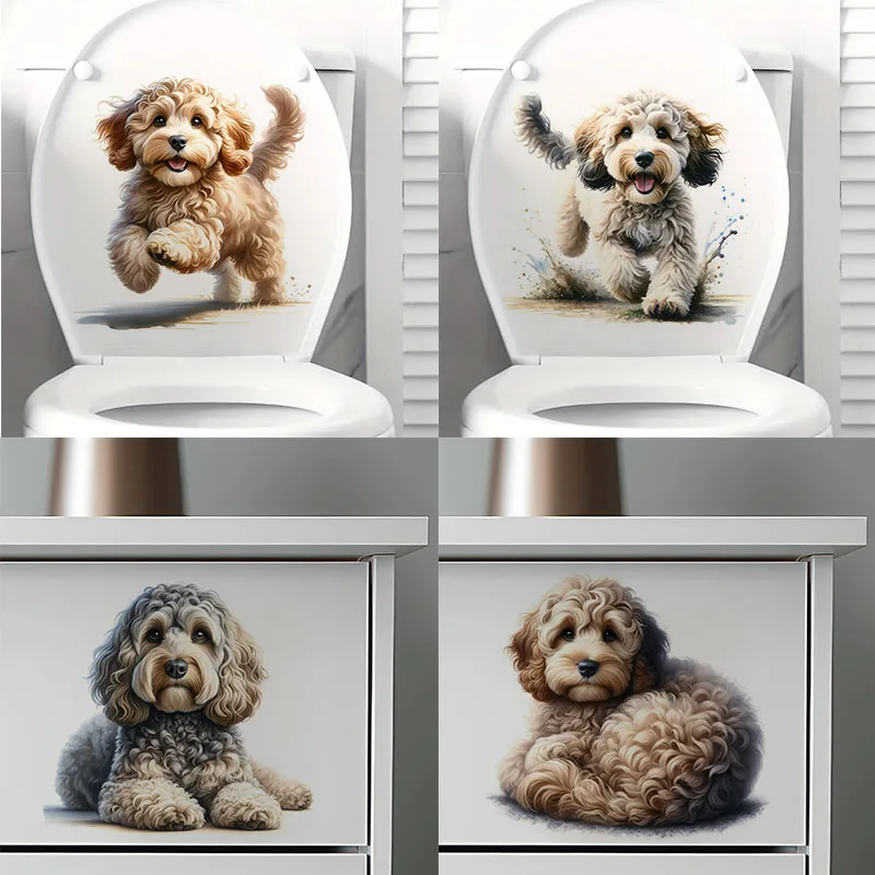 Cockapoo Dog Self-Adhesive Wall Decal-Removable, Reusable PVC Sticker for Kitchen & Living Room Decor