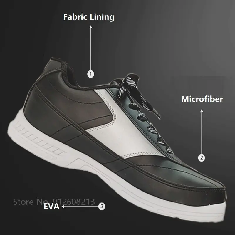 Bowling Supplies Men Skidproof Sole Bowling Shoes Soft Breathable Mens Training Sneakers Indoor Lace-up Sports Footwear 39-46