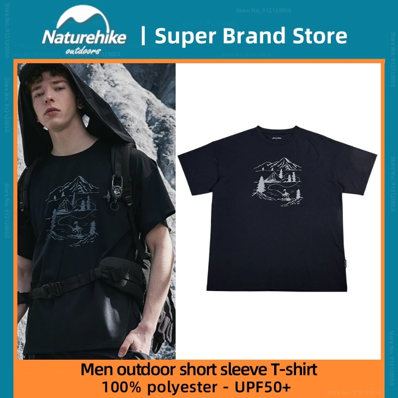 

Naturehike Printed T-shirt For Men Spring Summer Casual Outdoor Shirt Upf50+ Sunscreen Top Hiking Breathable Short Sleeve Shirt