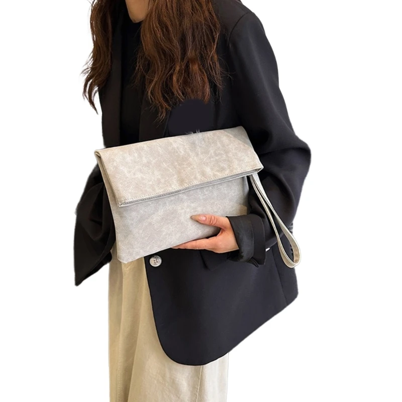 Flap Envelope Clutch Purse with Removable Wrist Strap Ladies Leather Clutch Bag Zippered Handbag Phone Wallet Bags