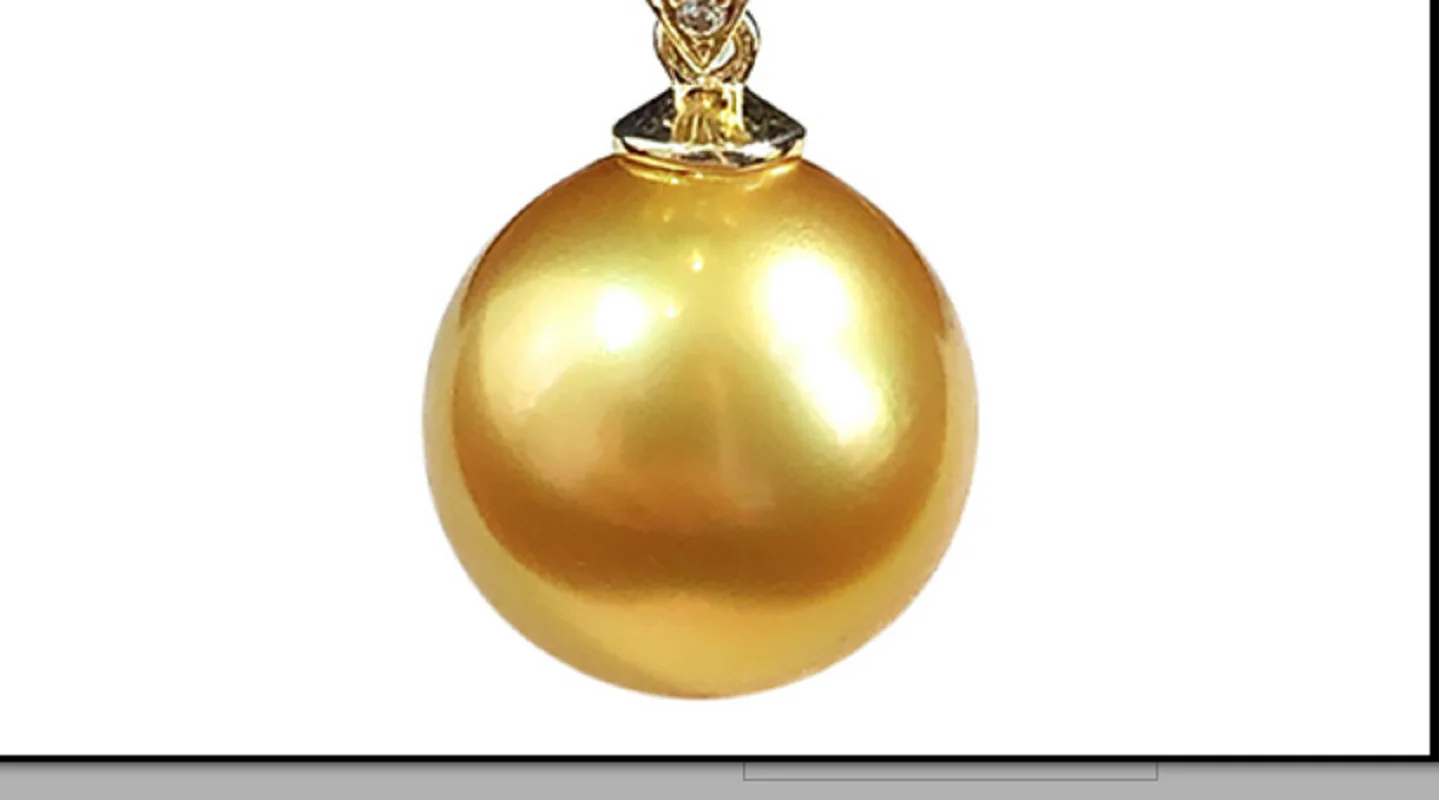 

Charming 14mm Natural Sea Genuine Golden Perfect Round Pearl Pendant For Women Jewelry Pendant