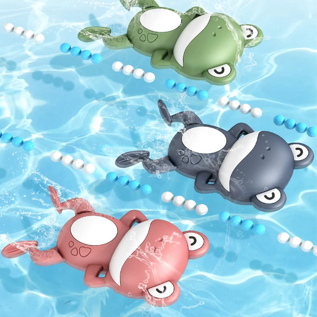 Cartoon Frog Bath Toy For Baby Swimming Pool Bathroom Beach Shower Game Duck Wind-up Clockwork Toy Summer Children Kid Water Toy 1