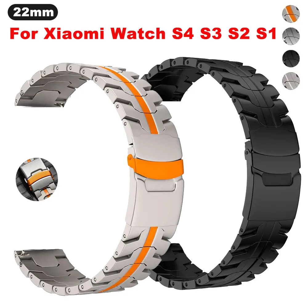 22MM Stainless Steel Sport Strap Metal Bracelet