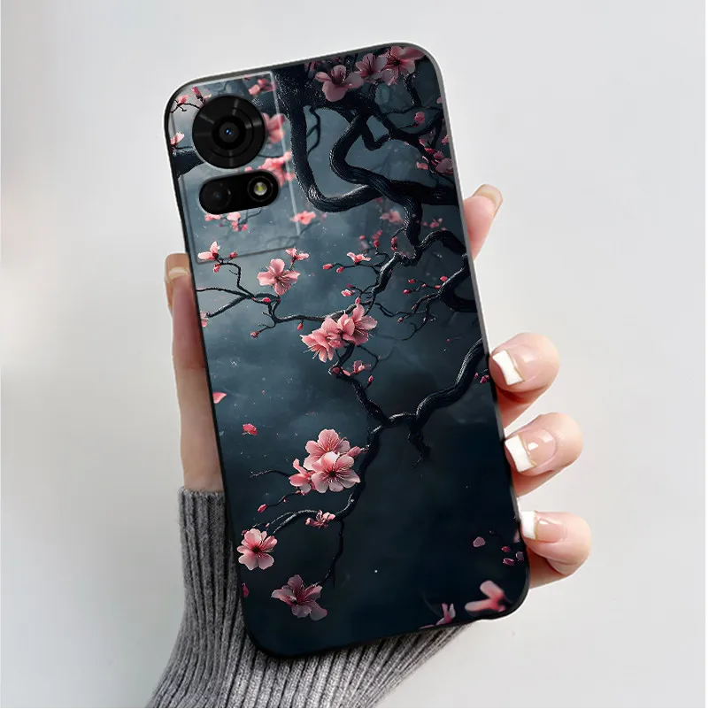 Luxury Butterfly Flowers Black Shockproof Soft Silicone Bumper Phone Case