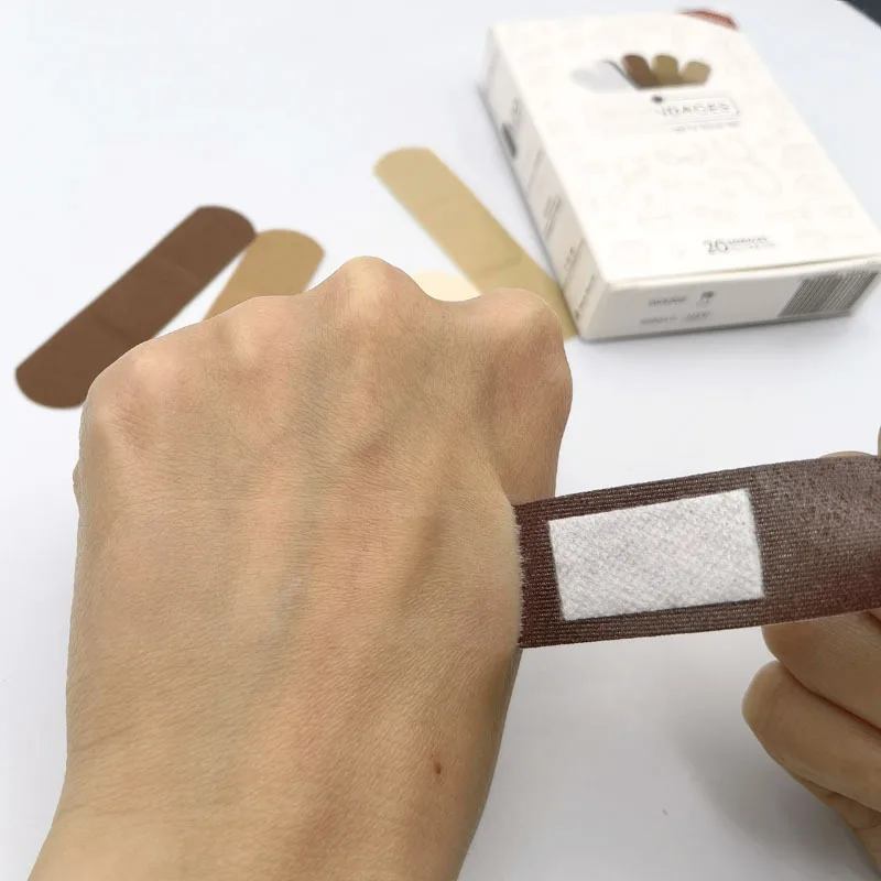 10Pcs/set Geometry Baby Bandages Coffee Sports Stickers Brown Cartoon Stretch Cloth Band Aid Fabric Stretch Cloth Band-Aid