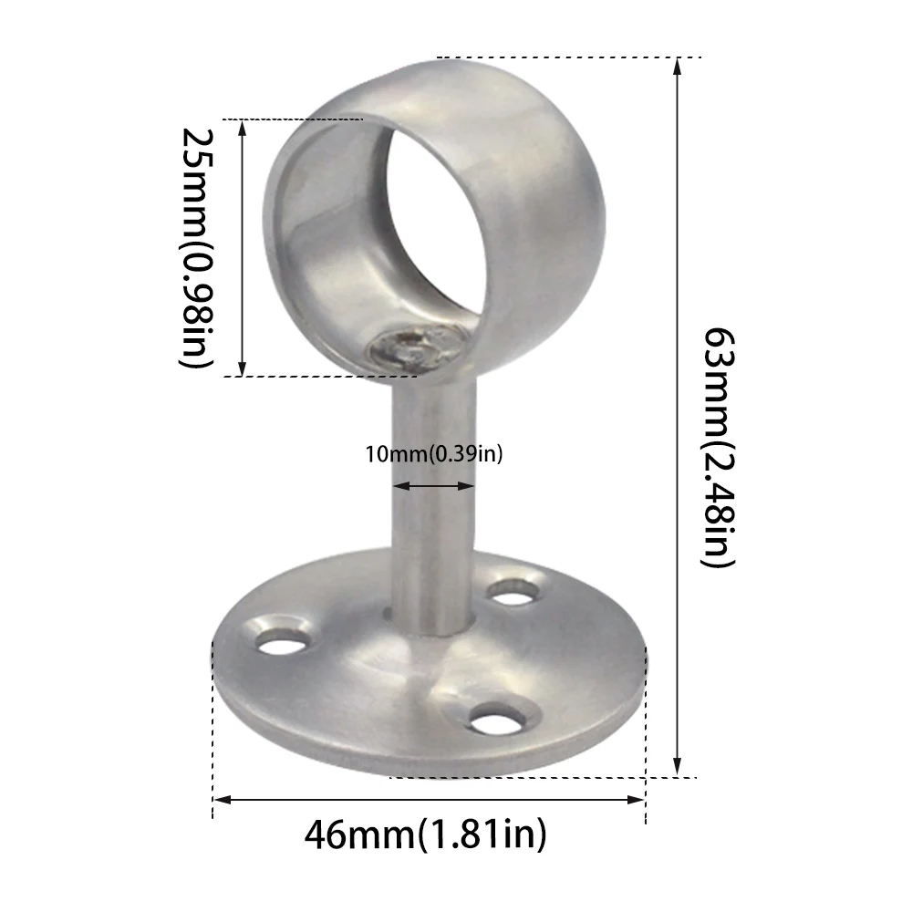 1 pc Support Shelf Tube Bracket 1inch Flange Wardrobe Closet Rod Rail Curtain Rod Bracket for Closet Storage / Shower Stand