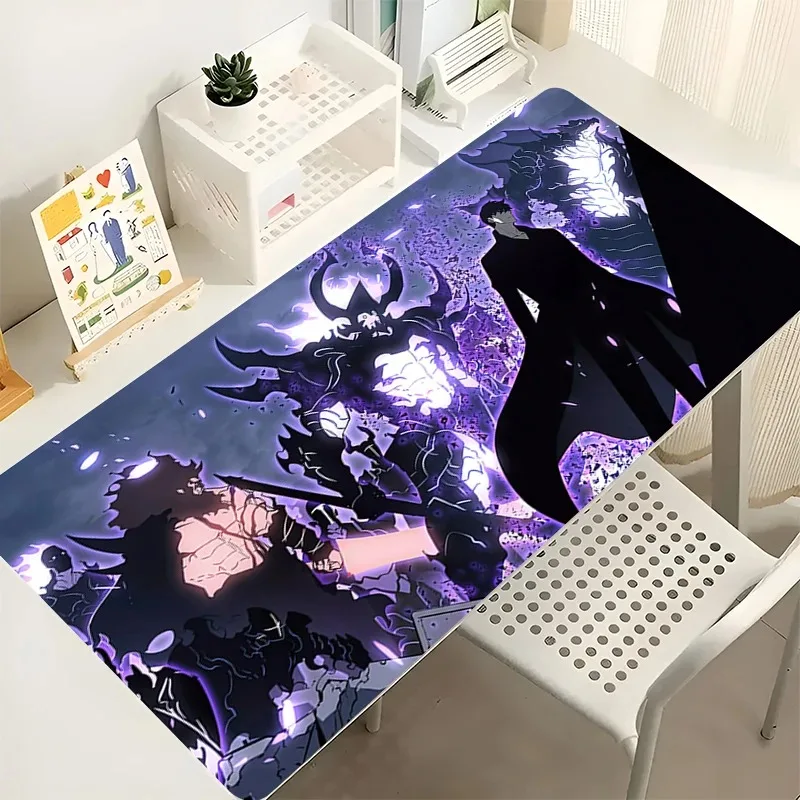 일본 애니메이션 마우스 패드 S-Solo 레벨링 컴퓨터 게임 마우스 패드 사무용품 확장 카펫 미끄럼 방지 마우스 매트 데스크 매트