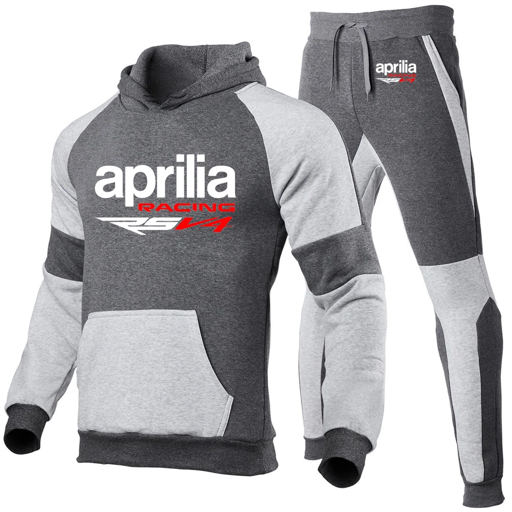 Спортивный костюм Aprilia Racing RSV4 мужской свитшот с капюшоном и брюки повседневная