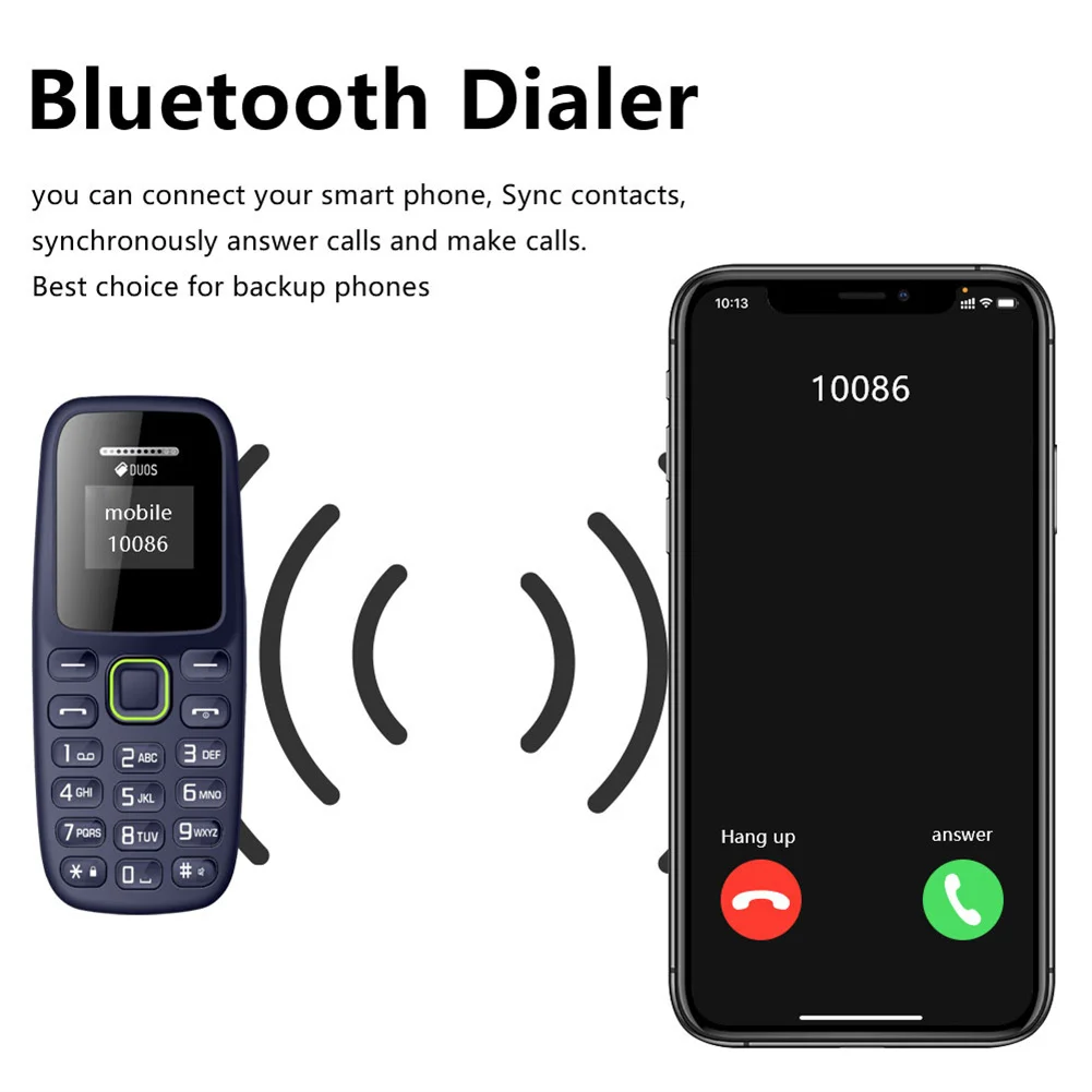 Mini Mobile Phone Dialer Dual SIM Cards Dual Standby Bluetooth Pocket Small Cellphone For Elders Business Driving