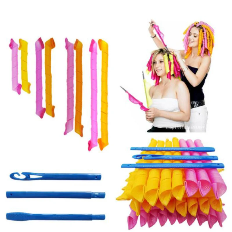 30cm-20pcs-hair-curler-spiral-curls-roller-Curlers-Kit-Snail-Shape-Not ...