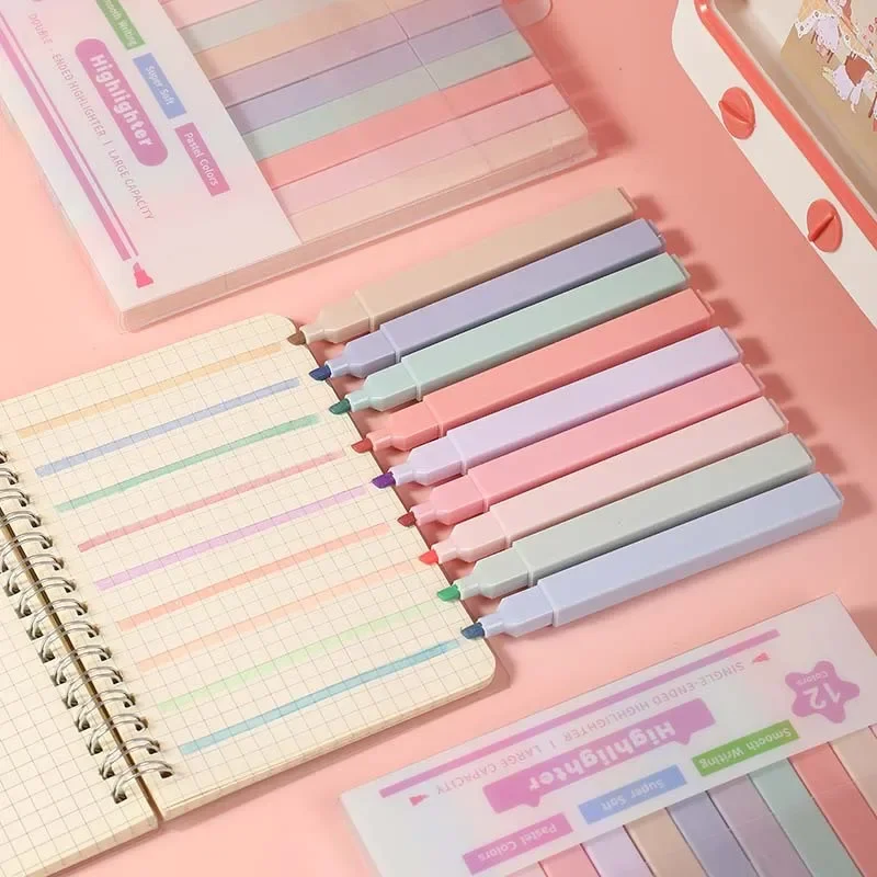 12Pcs Highlighters-No Bleed Pastel and Aesthetic Highlighter for Bible  Study Journaling Planner-Cute School and Office Supplies - AliExpress