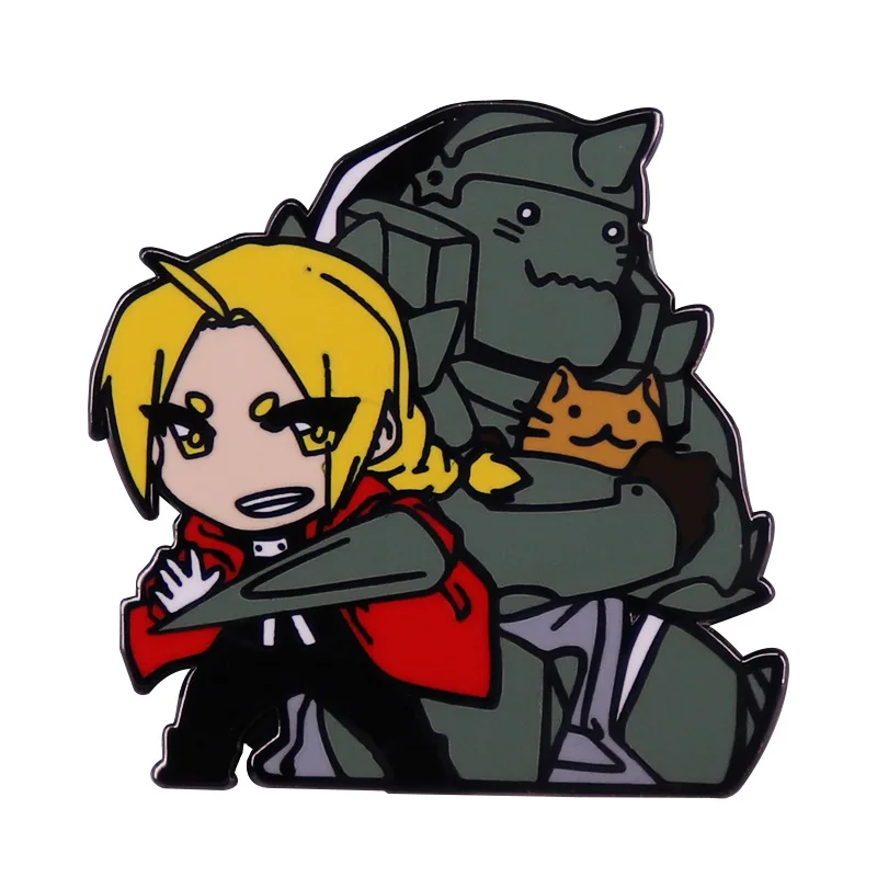 

Fullmetal Alchemist Hard Enamel Pin Alphonse Elric And Edward Elri Brooches clothes Backpack Collar Badge Lapel Pin Jewelry Gift