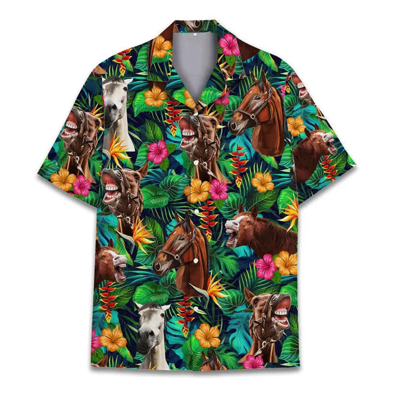 thumbnail image 1 of Camisa hawaiana con estampado 3D de mono y orangután para hombre, camisas de vacaciones de verano, camisas de manga corta con botones para la calle, la playa, el surf, Aloha, 1 of 5