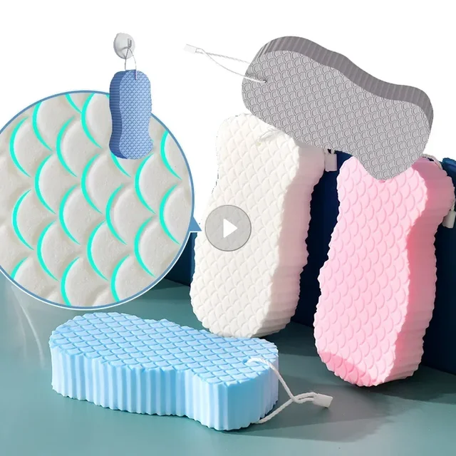 Esponja exfoliante 3D para ducha, elimina la piel muerta