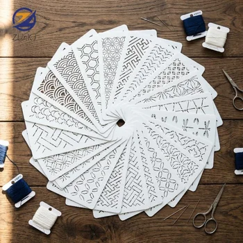 Sashiko Embroidery Stencil Kit Reusable Template Set for Handicraft Quilt Making DIY Sewing Patchwork Decoration Crafts 1
