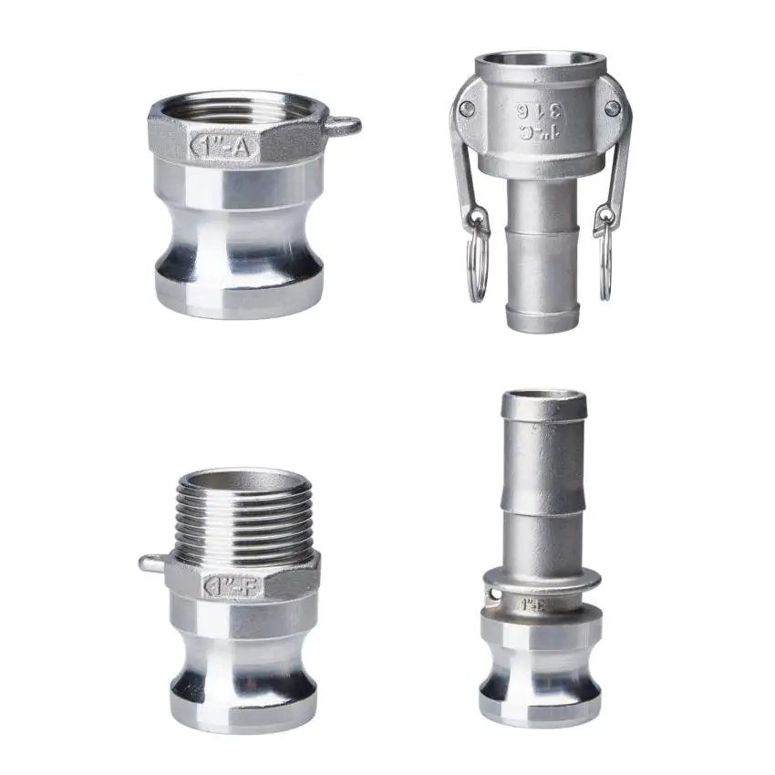 1/2" 3/4" 1" 2" Camlock Groove Fitting 304 Stainless Steel Cam Lock Homebrew Quick Coupling Adapter Connector Type A C E F