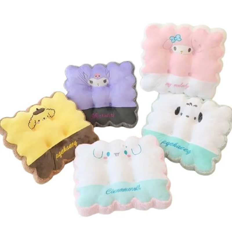 

Sanrios Kuromi Cushion Square Round Bedroom Dormitory Kawaii Cute Cartoon Anime Style Cotton Filling Soft Plush Furniture Items