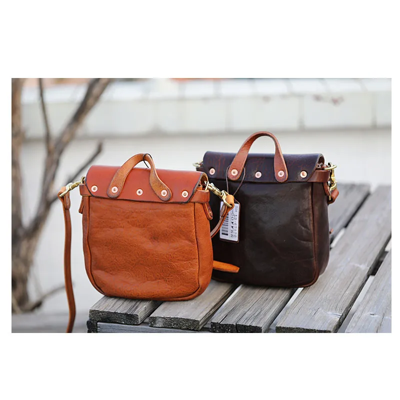 Vintage designer high quality genuine leather men's small mobile phone bag fashion casual luxury real cowhide shoulder bag