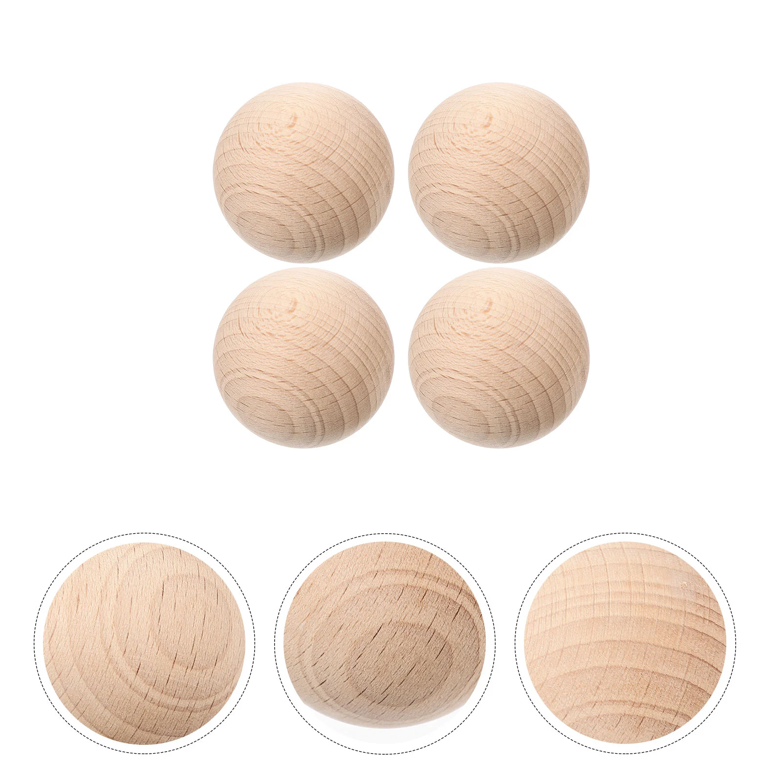 5 Pcs Wooden Balls Bocce Game Set Kids Wood Balls Portable Bocce Grass Outdoor Sports Water Play Equipment
