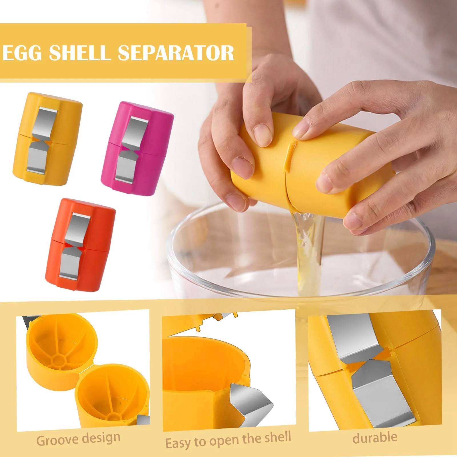 1Pc Egg Opener Tool Easy-to-Use Egg Opener Cracker Separator Tool Handheld Eggshell Breaker Cutter Topper Remover for Chicken egg shell opener