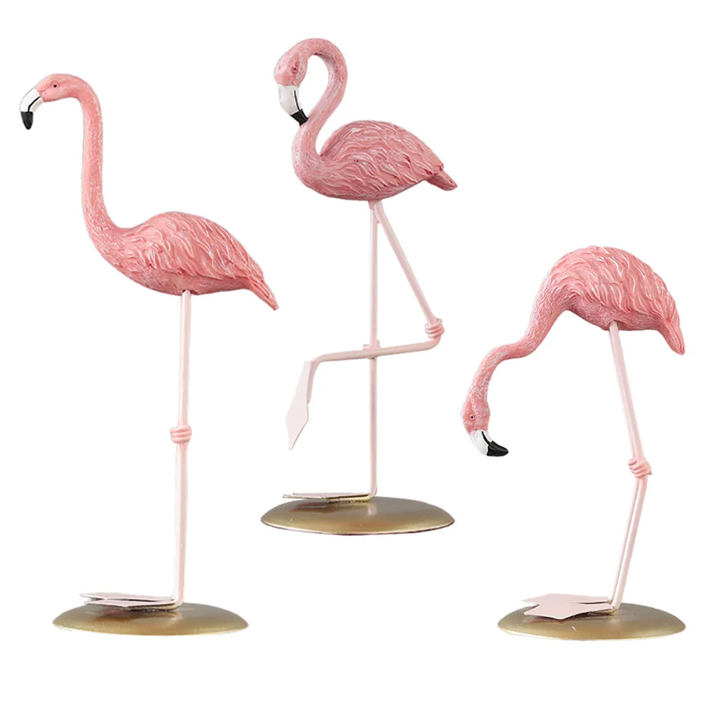 

Vivid Flamingo Ornament Resin Flamingo Statue Decoration Cute Miniature Flamingo Ornament Desktop Resin Craft Decor