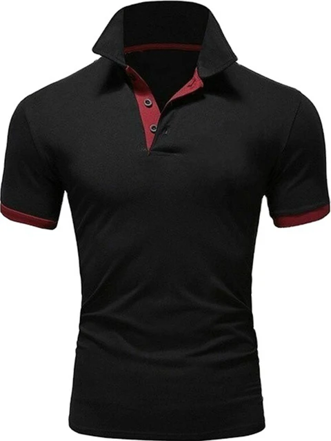Polo à manches courtes pour hommes, couleur unie, col T-Shirt, confortable, respirant, mode, ajustement basique pour le printemps/été 1
