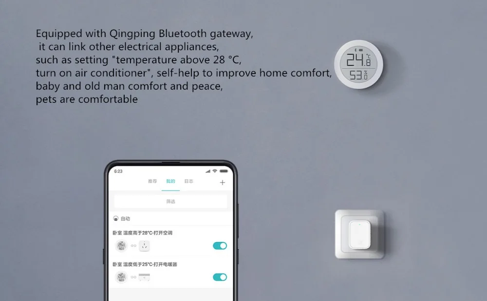 Qingping Bluetooth Gateway Hub Compatible WIFI Remote View Data Sub-Device Smart