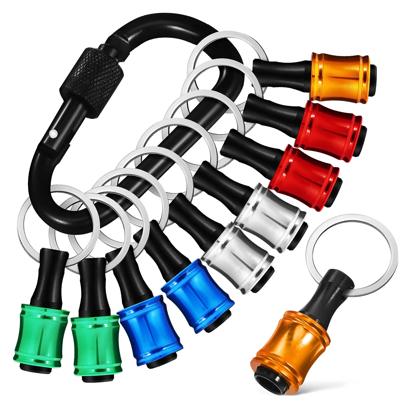 

1 Set Bit Holder Key Chain 1/4 Socket Hex Shank Socket Drill Bit Extension with Carabiner