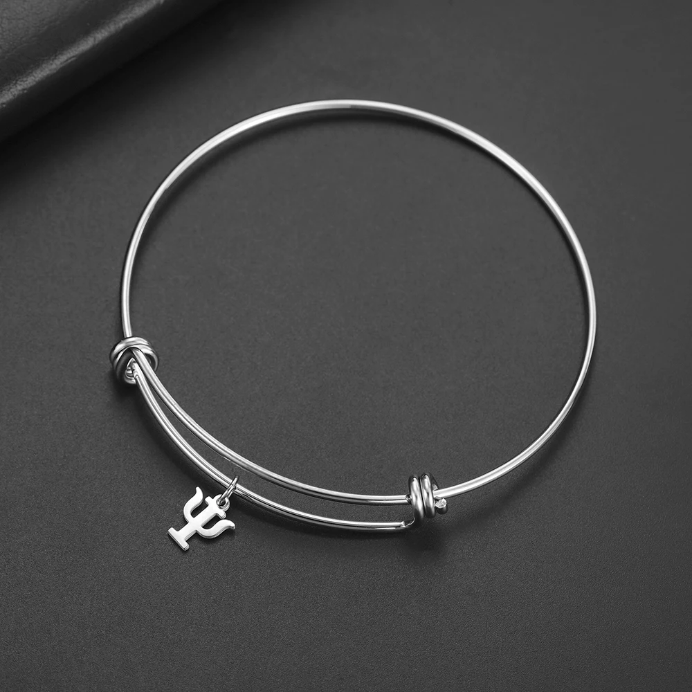 Dawapara Griechischer Buchstabe Psi Symbol Charm Verstellbarer Armreif Psychologe Geschenk Abschlussgeschenk Edelstahlarmband – Detail 13