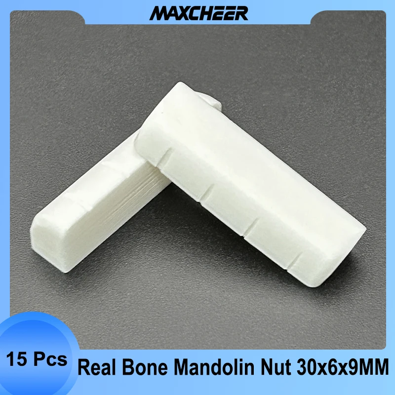 

15Pcs Real Bone Nut for Mandolin 30x6x9MM R400 Spacing 7MM Mandolin Nut Parts for Mandolin