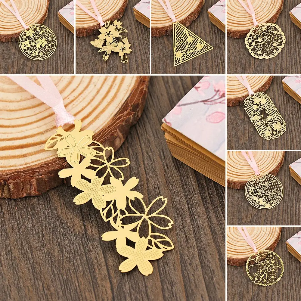 Stationery Book Holder Apricot Leaf Metal Bookmark Tassel Chinese Style