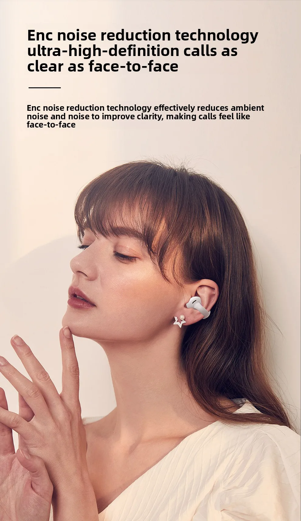 Bluetooth Headphones New Cross-Border Ear Clip Headphones Wireless Large Batter
