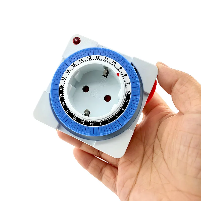 Timer Switch EU 24 Hours Mechanical Grounded Programmable Smart Countdown Loop Socket Indoor Auto Power off