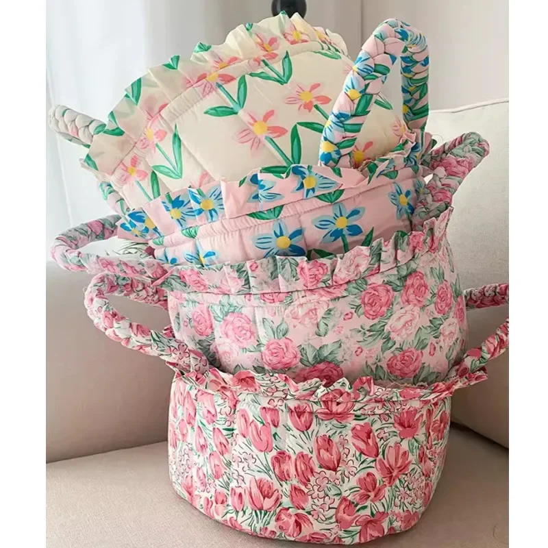 Sweet Floral Women's Bento Handbags Retro Patchwork Ladies Tote Shoulder Bags Retro Flower Female Storage Shopper Bag Purse