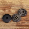6pcs Grey Genuine Honr Buttons Scorched Black Vintage Old Designer Dull Polished Button Natural Coat Winter Sewing 2