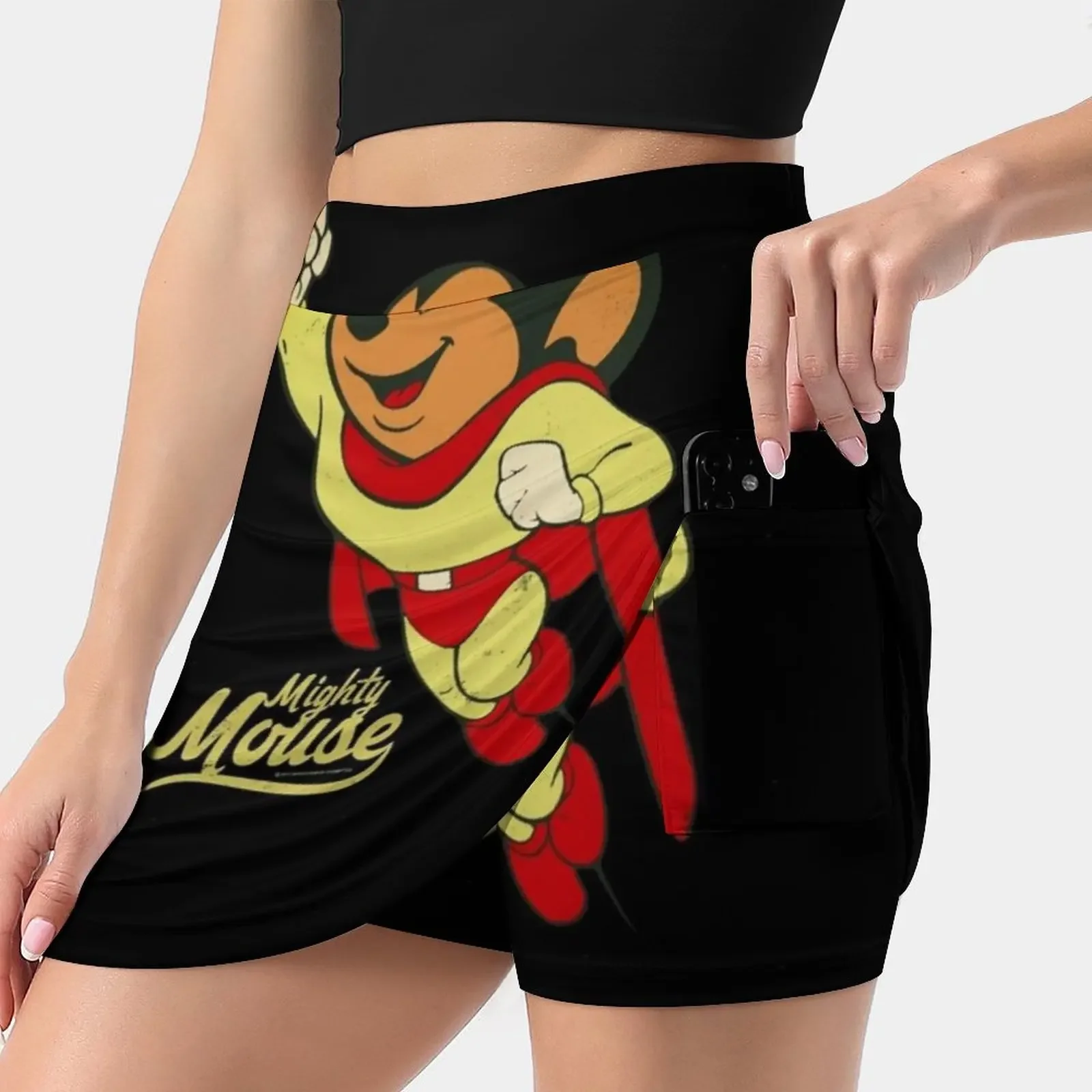 

ТВ-шоу Mighty Mouse, Женская юбка, эстетические юбки, новая мода, короткие юбки Mighty Mouse, ТВ-сериал, супергерой, мультфильмы, ретро