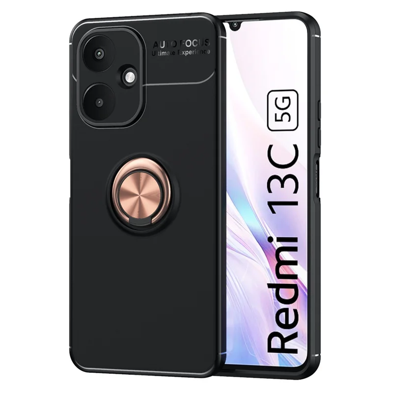 Per Xiaomi Redmi 13C 5G Custodia Magnetica Per Auto Supporto Per Anello In Silicone Tpu Custodia Morbida Per Xiaomi Redmi 13C Redmi13C 5G