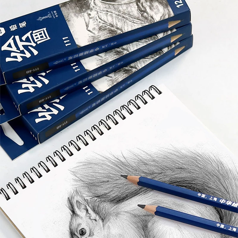 Black Sketch Pencil Professional Wood Drawing Pencil H/2H/3H/4H/5H/6H/HB 2/3/4/5/6/8/10/12B Art Stationery Supplies 12Pcs 5