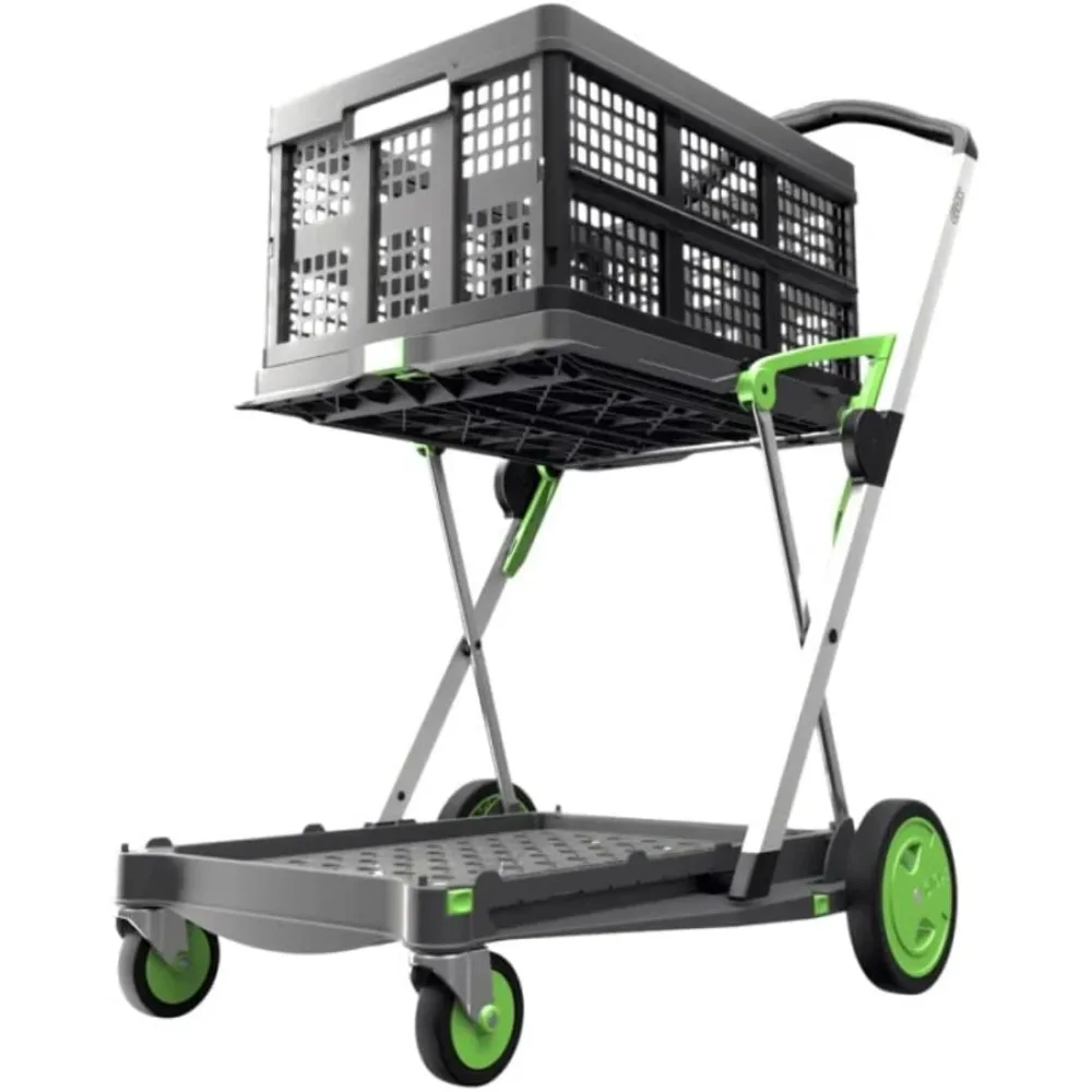 

CLAX® Multi use Functional Collapsible carts | Mobile Folding Trolley | Shopping cart with Storage Crate | Platform Truck