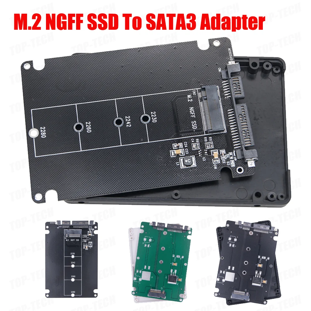 

M.2 NGFF SSD To SATA3 External Hard Drive Box 6Gbps Hard Disk Adapter Board Dual-Use M.2 NGFF To SATA3.0 Adapter Card for PC