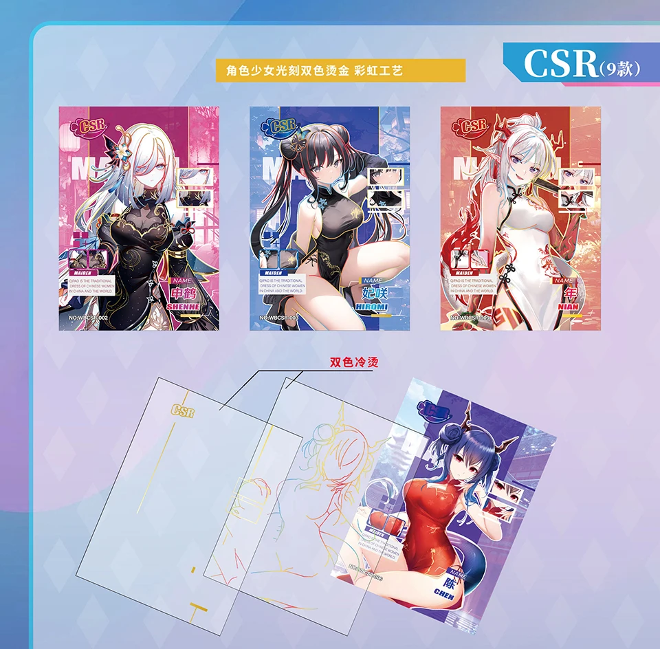 Premium Anime Waifu Sammelkarten „Stunning Beauty“ – Holografische Laser-Craft UR Seltene Sammelkarten Geschenkbox & Booster-Packs – Detail 9